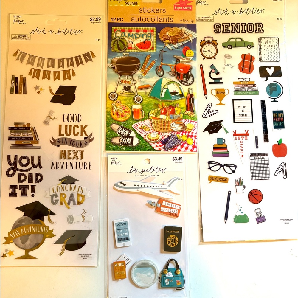 Senior year Graduation and Travel Themed Stickers Set perfect for Scrapbook